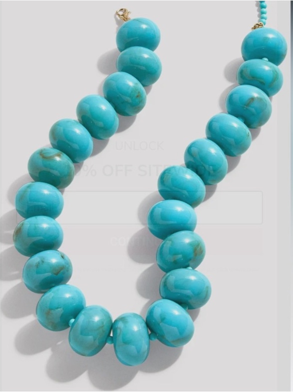 Baublebar Turquoise Chunky Resin Bead Joan Statement Necklace 18in New